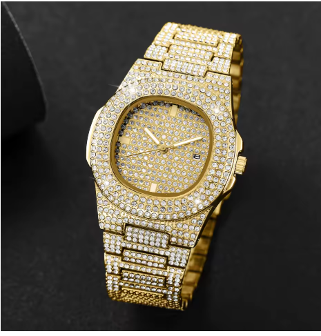Diamond Men's Sports Wristwatch with Calendar