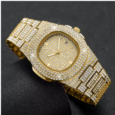 Diamond Men's Sports Wristwatch with Calendar