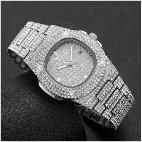 Diamond Men's Sports Wristwatch with Calendar