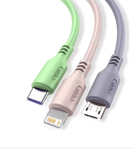 3 In 1 Silica gel  Fast Charging Data Cord