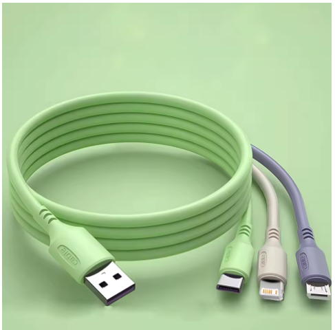 3 In 1 Silica gel  Fast Charging Data Cord
