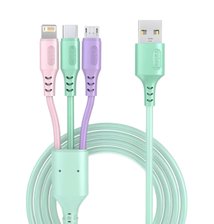 3 In 1 Silica gel  Fast Charging Data Cord