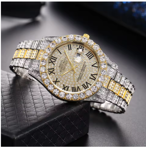 Men's Roman  Rhinestone Wristwatch