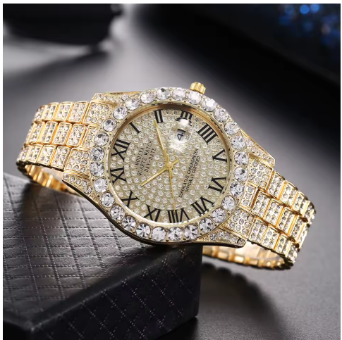 Men's Roman  Rhinestone Wristwatch