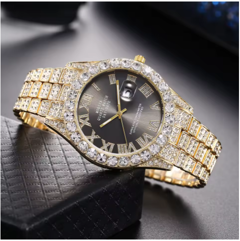 Men's Roman  Rhinestone Wristwatch