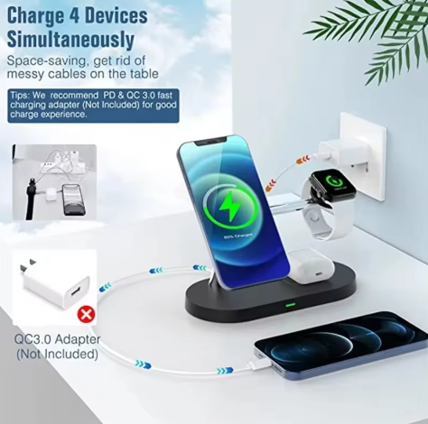 3 in 1 Wireless Charger Stand With Night Light