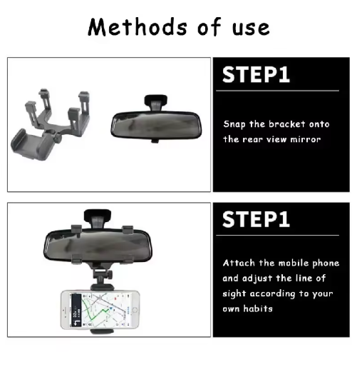 Rearview Mirror Phone Holder