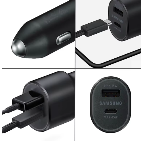 60W Samsung Car Charger With USB Type C Cord