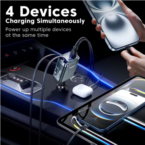 4 IN 1 Retractable Car Charger