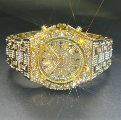 Hip Hop Green Diamond Watch