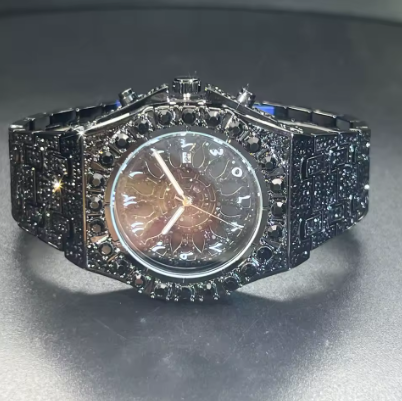 Hip Hop Green Diamond Watch