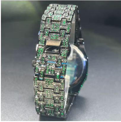 Hip Hop Green Diamond Watch