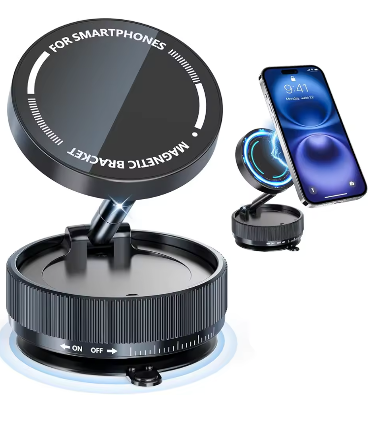 Magnetic Suction Cup Phone Mount Magsafe 360° Adjustable Magnetic Pocket Size Foldable Car Mount