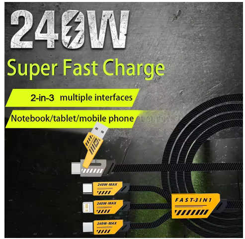 3 In 2 240W Fast Charging Cord