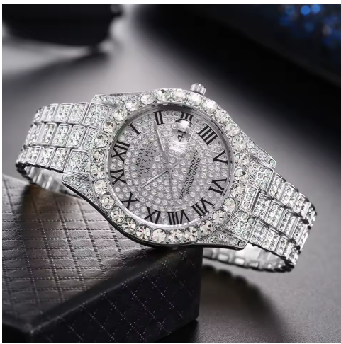 Men's Roman  Rhinestone Wristwatch