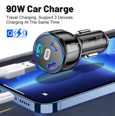90W Fast Charger 3 Ports
