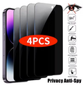 4PCS Privacy Screen Protector For iPhone 14 Pro Max 16 Pro Anti-Spy Glass For iPhone 13 15 12 11 Pro Max 13 Mini